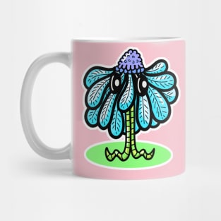 Pretty Blue Flower Cartoon Character Mug